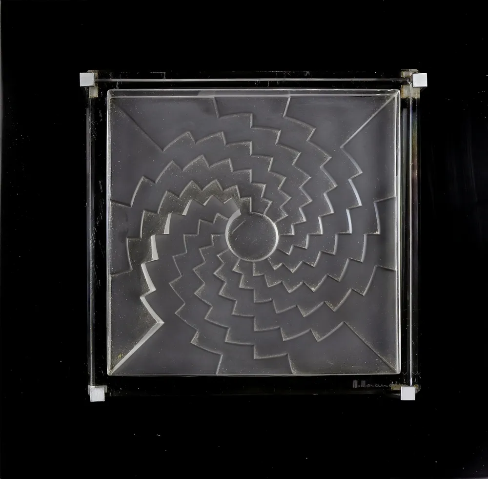 Object, Rosenthal, Selb, gelimiteerde kunstseries, jaarobject in glas 1986 "Foro Geometrico". Ontwerp Marcello Morandini (1940 Mantua).…