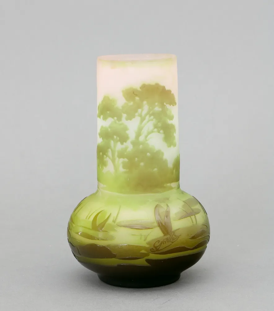 Vase, Emile Gallé, Nancy, Frankreich, um 1905 Balusterform mit konischem Hals