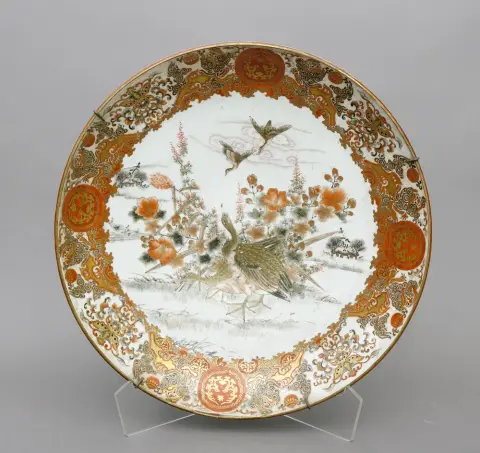 Japan, wandschaal, Meiji, 19e eeuw. Rond, gladde vorm