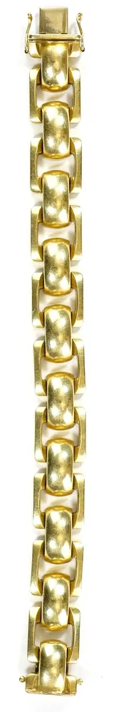 Armband, Gliederarmband, 585 GG. L ca. 19,5 cm. Verschluss mit Sicherheitsachtern