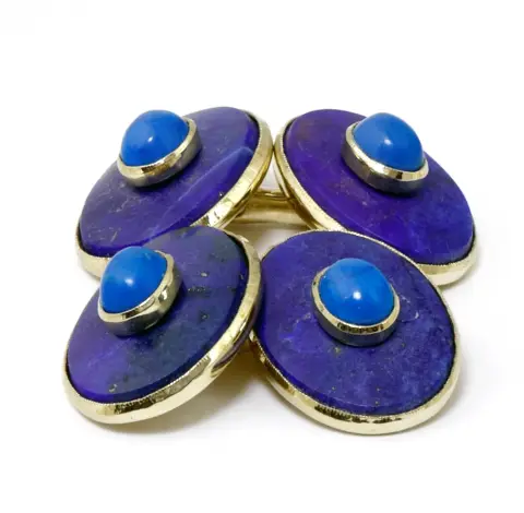 Manžetové knoflíčky, montáž 750 žluté zlato, pár s lapis lazuli