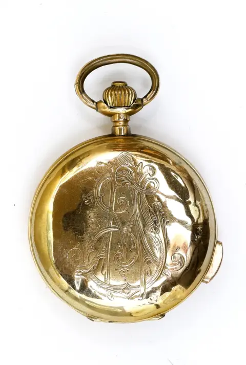Montre de poche, trois couvercles or jaune 585 répétition des quarts