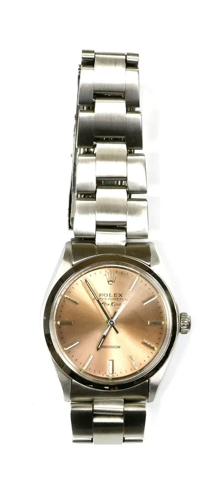 Часы, наручные, сталь, Rolex Oyster Perpetual Air King Precision стальной браслет из звеньев