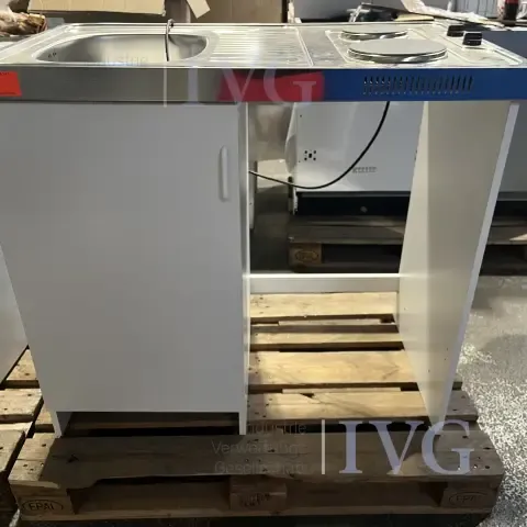 Inbouwspoelbak met elektrische kookplaten