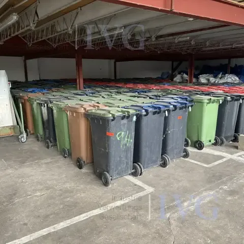 Lot of waste bins