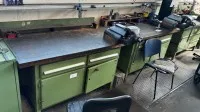 2 workbenches with vice
