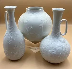 3 Porzellanvasen AK Kaiser - Höhe 14 und 20 cm
