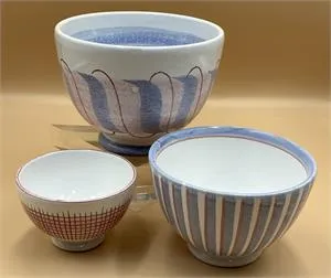 3 keramické mísy Hedwig Bollhagen - výška 2, 8 a 10 cm