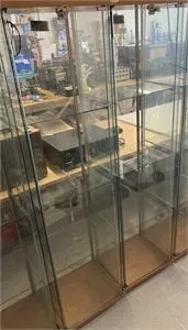 2 glass display cabinets