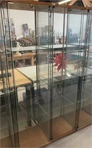 2 glazen vitrines