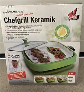1 multifunction grill - 5-in-1 Gourmetmaxx Chefgrill ceramic - OVP