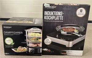 1 Dampfgarer und 1 Induktions-Kochplatte - SilverCrest - OVP