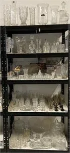 5 compartments glass and crystal glass