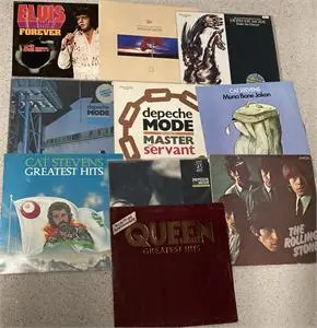 1 lot de disques vinyles - entre autres Depeche Mode, Elvis
