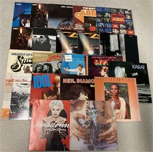 1 várka vinylových desek - mimo jiné Abba, Madonna, Karat