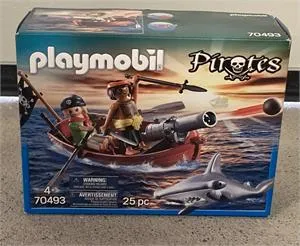 1 bateau pirate à rames avec requin-marteau - Playmobil 70493 - OVP