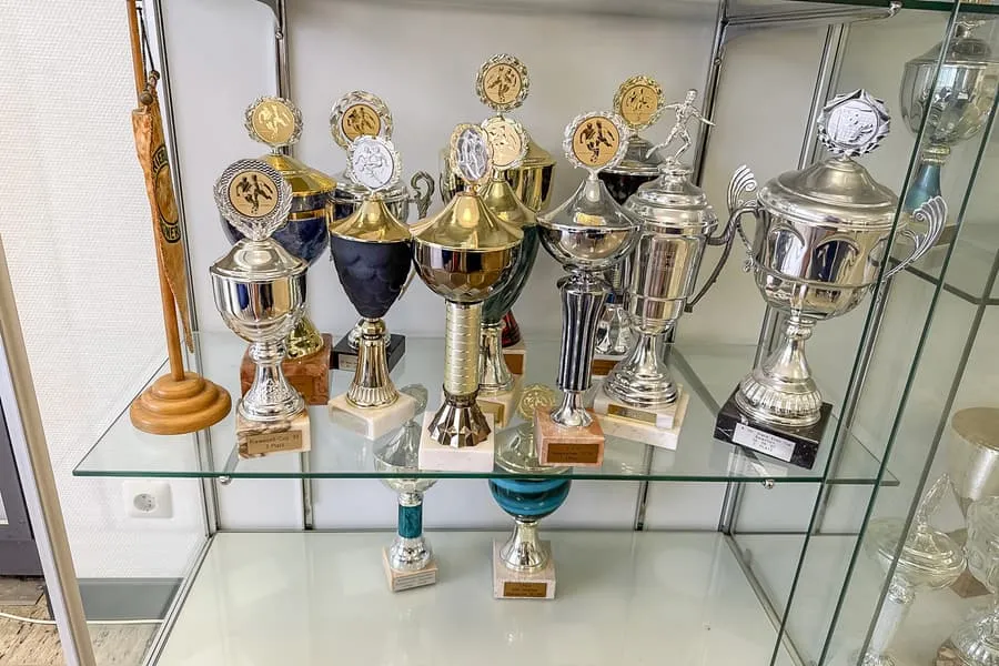 Contenu de 2 étagères : trophées