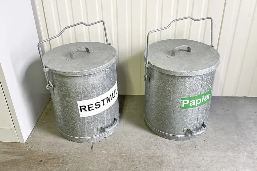 2 metal waste bins