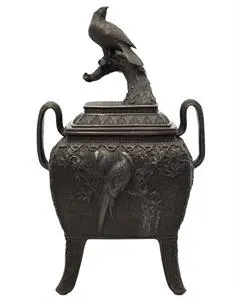 Lidded Vessel with Bird of Prey
