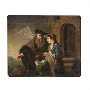 Old Master painting "The Expulsion"