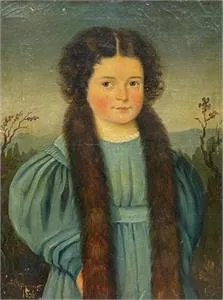A. Beaumont, Bild eines Kindes in blauem Gewand