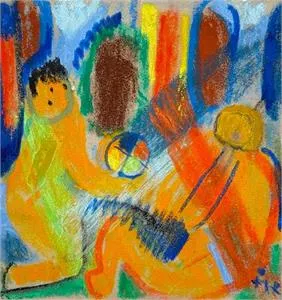 Ida Kerkovius, 2 Menschen mit Ball