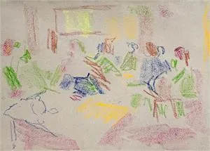William Straube (prawdopodobnie), Im Café, na odwrocie portret damy