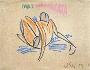William Straube, Akt od tyłu w pomarańczu