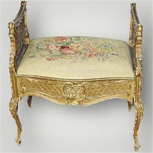 Hocker im Barock-Stil mit Gobelin