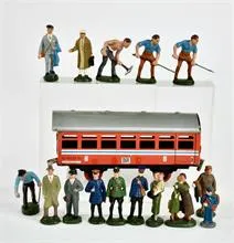 Biller Wagen und div. Guss Eisenbahn Figuren