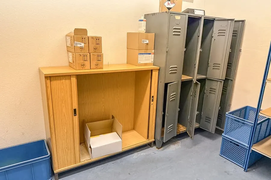 Sliding door cabinet and locker