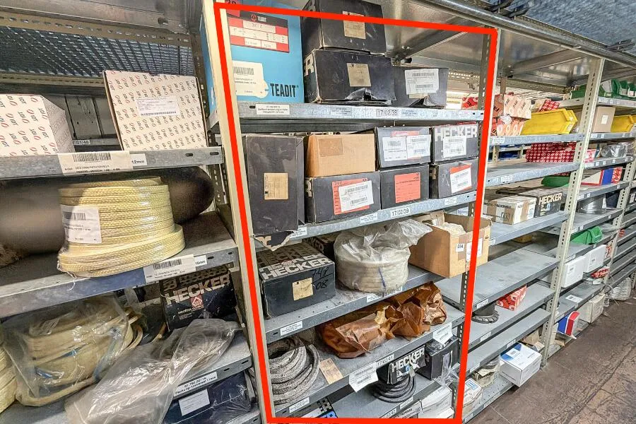 Shelf contents: packaging material