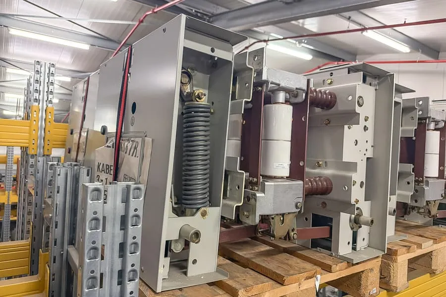 Pallet met machineonderdelen