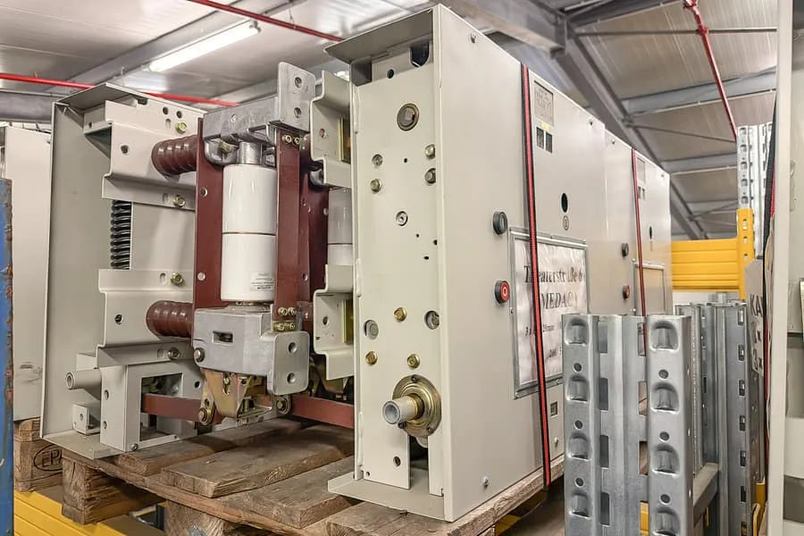 Pallet with machine spare parts